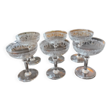 6 champagne glasses. Saint Louis crystal.