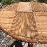 Extension rattan table circa 1960
