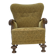 1960s, Danish armchair, furniture cotton/wool fabric, solid oak wood.