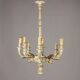 Antique chandelier in gilded and lacquered wood, Italy, 20th century.