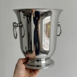 Shiny silver metal champagne bucket