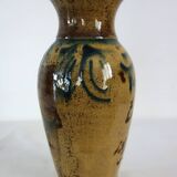 Signed glazed terracotta vase h28cm