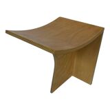 Vintage side table 80s curved plywood minimalist design