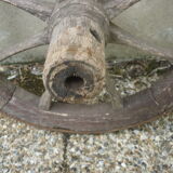 Old wooden cart wheel