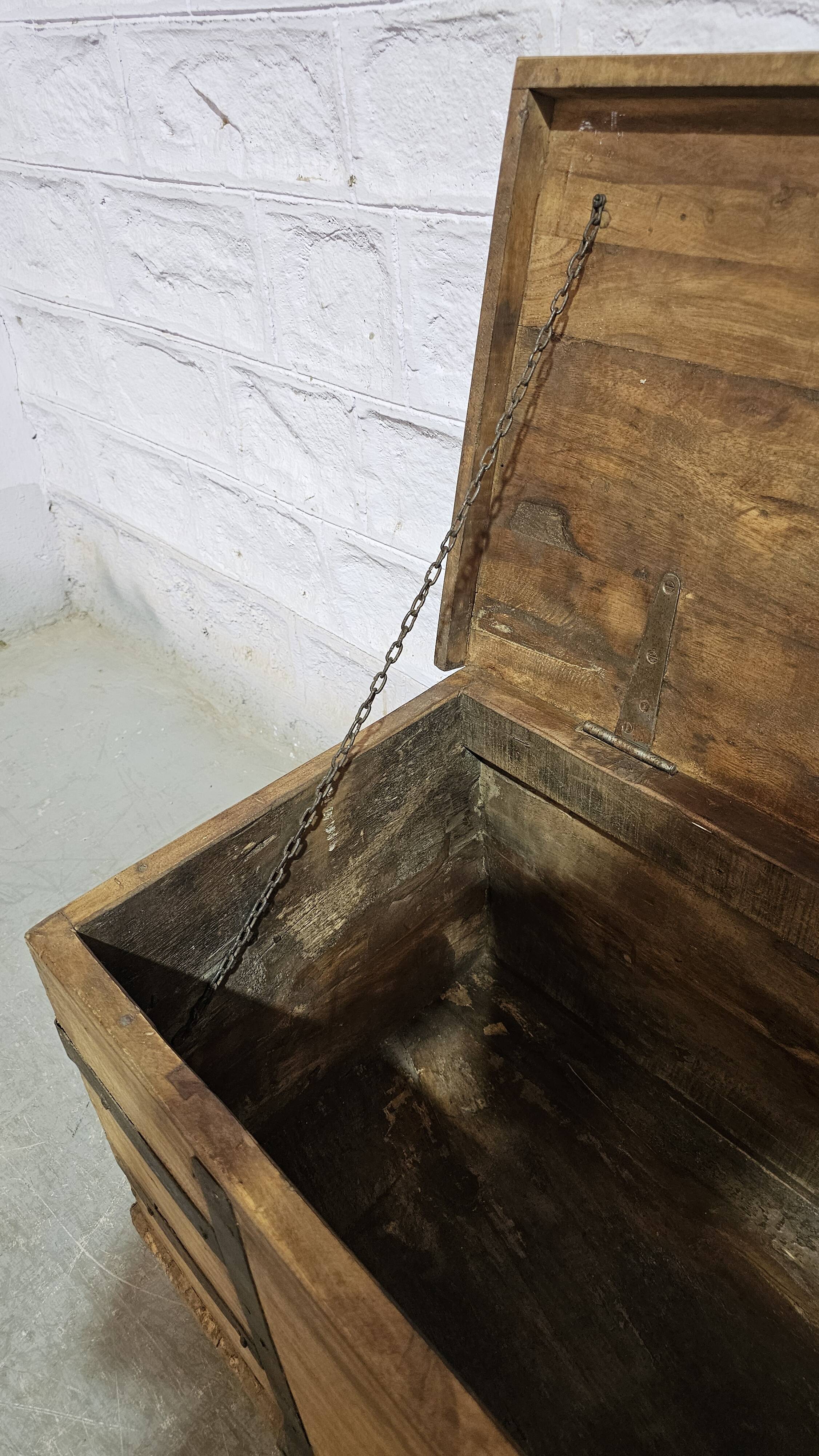 Burmese teak bench - chest