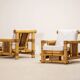 Paire de fauteuils en bambou, coussins Pierre Frey, travail français, vers 1960-70