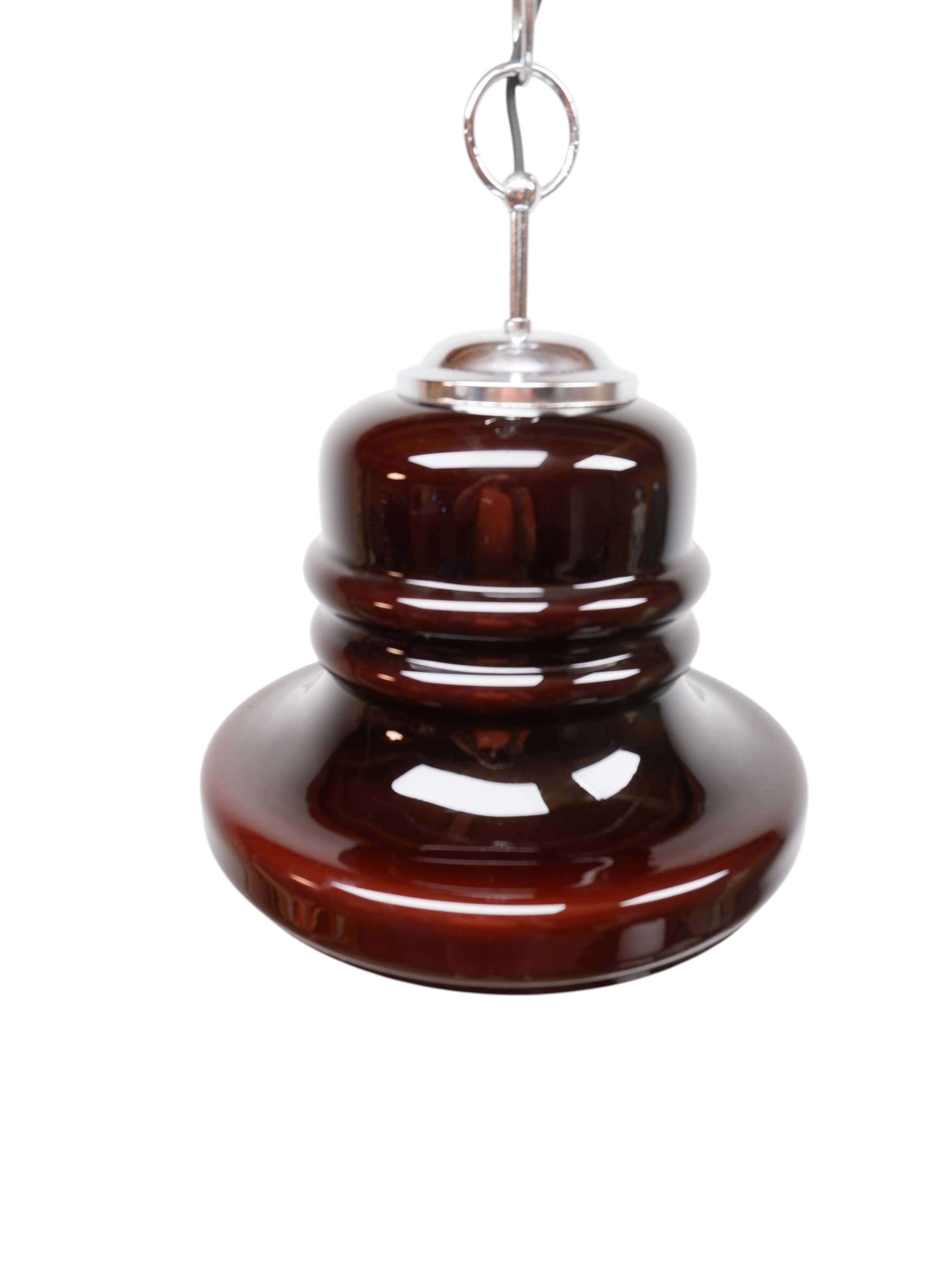 Honsel Leuchten glass hanging lamp, 1970s
