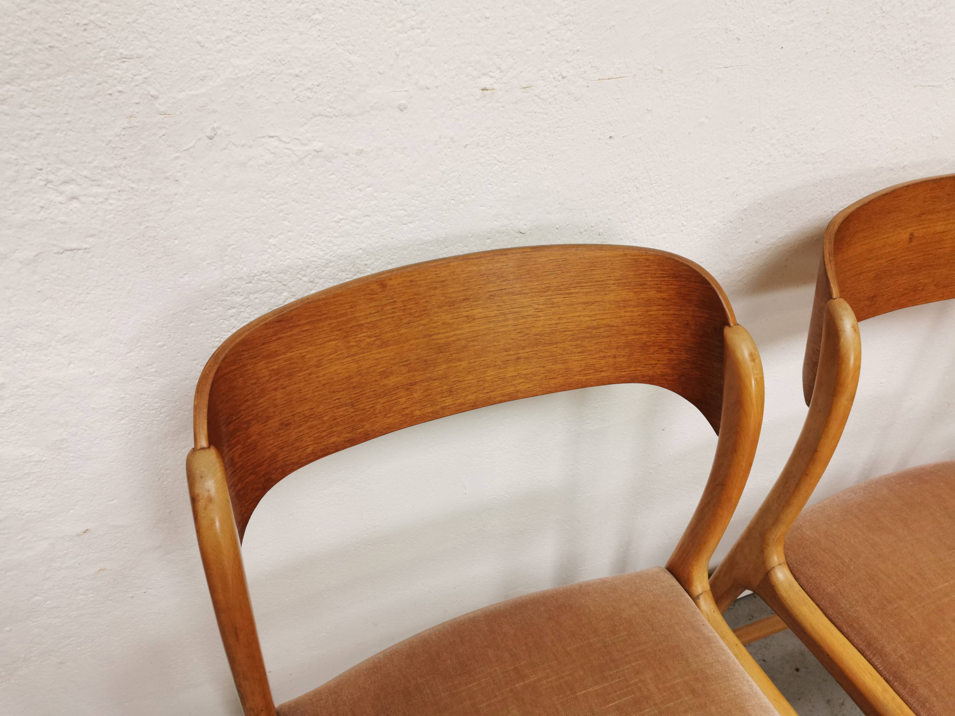 Series of 4 chairs Baumann Traineau