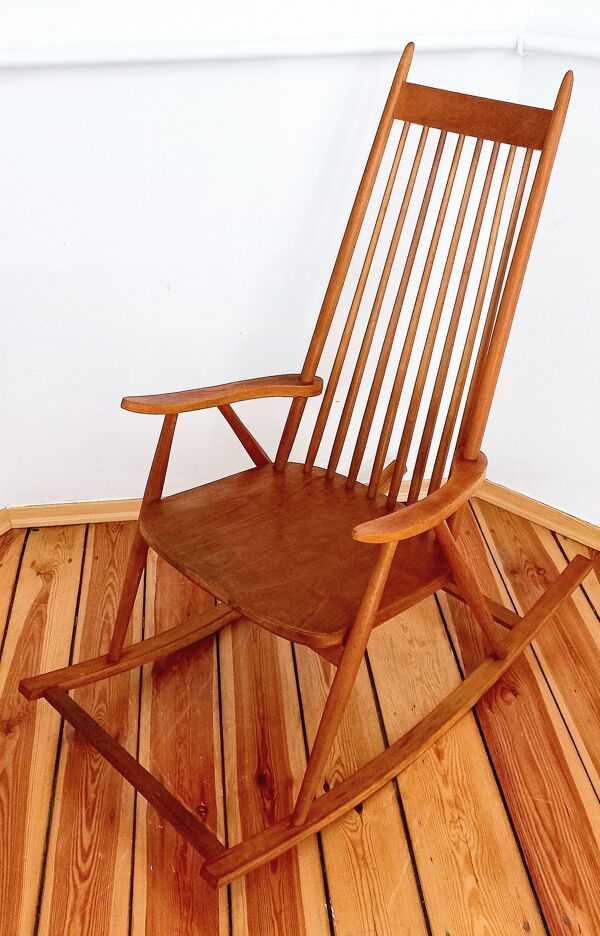 Rocking chair Holesov, Tchécoslovaquie 60s, Vintage, Rétro
