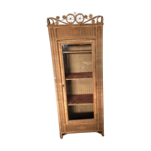 Ancienne vitrine en rotin 1930