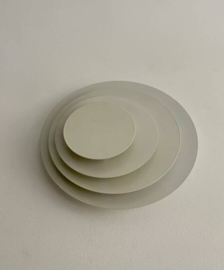 Pair of vintage geometric wall lights, white lacquered metal, Germany 1980s