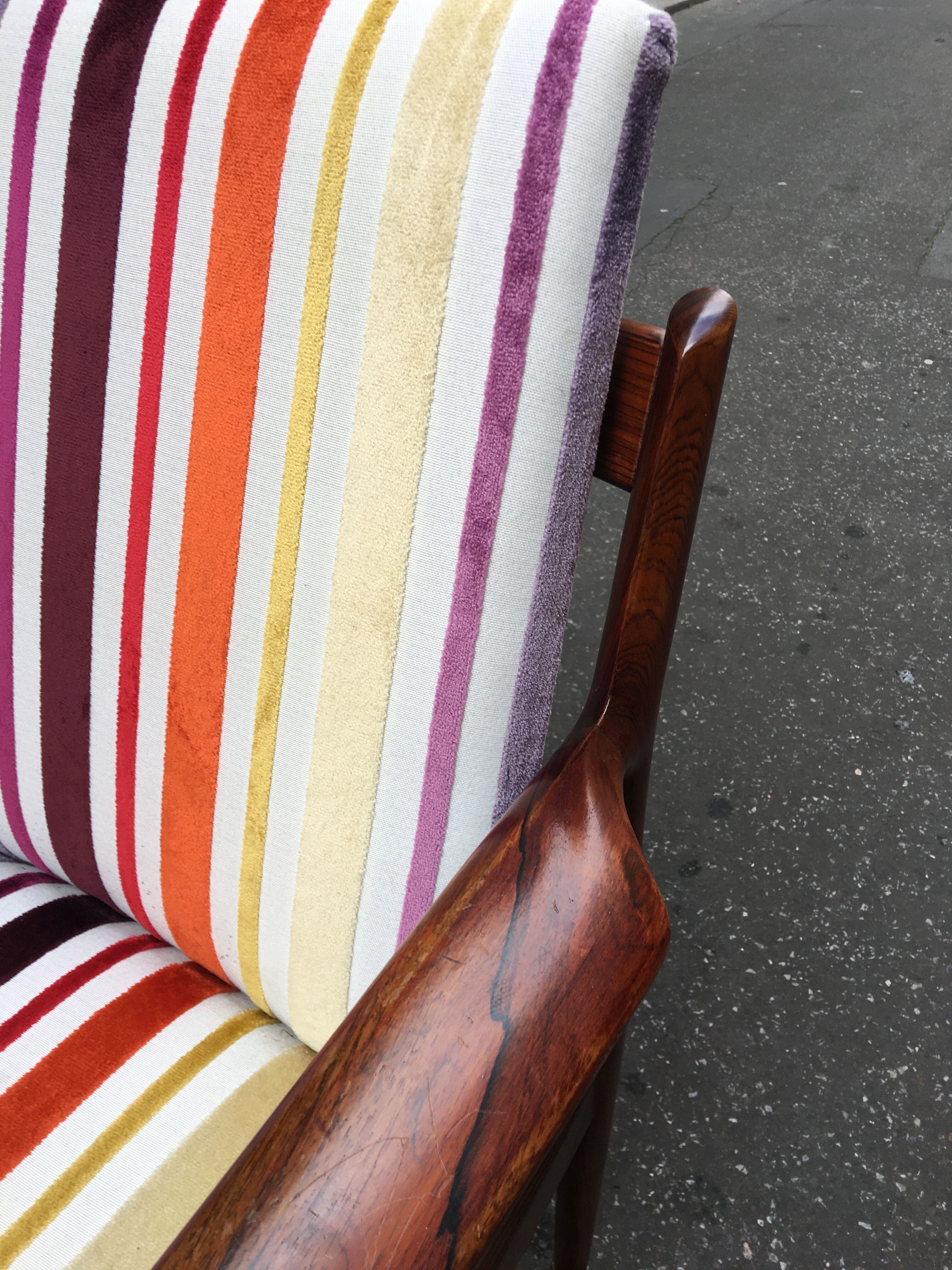 Scandinavian rosewood chair with Nobilis fabric
