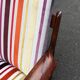 Scandinavian rosewood chair with Nobilis fabric