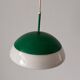 Suspension en métal vert et verre opale, années 1960, Germany