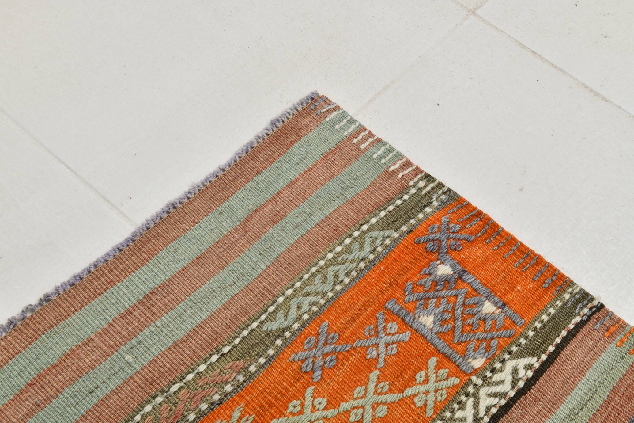 6x9 Soft Colors Persian Kilim Rug, 179x267Cm Anatolian Rug