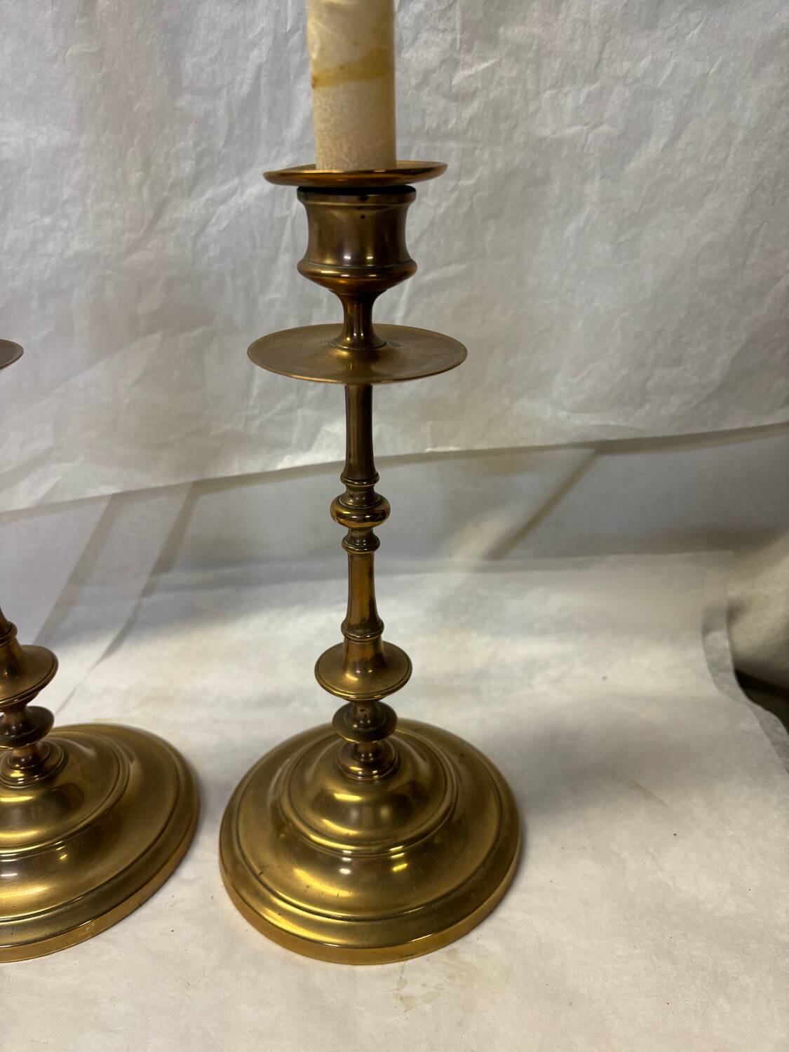 Pair of brass candlesticks