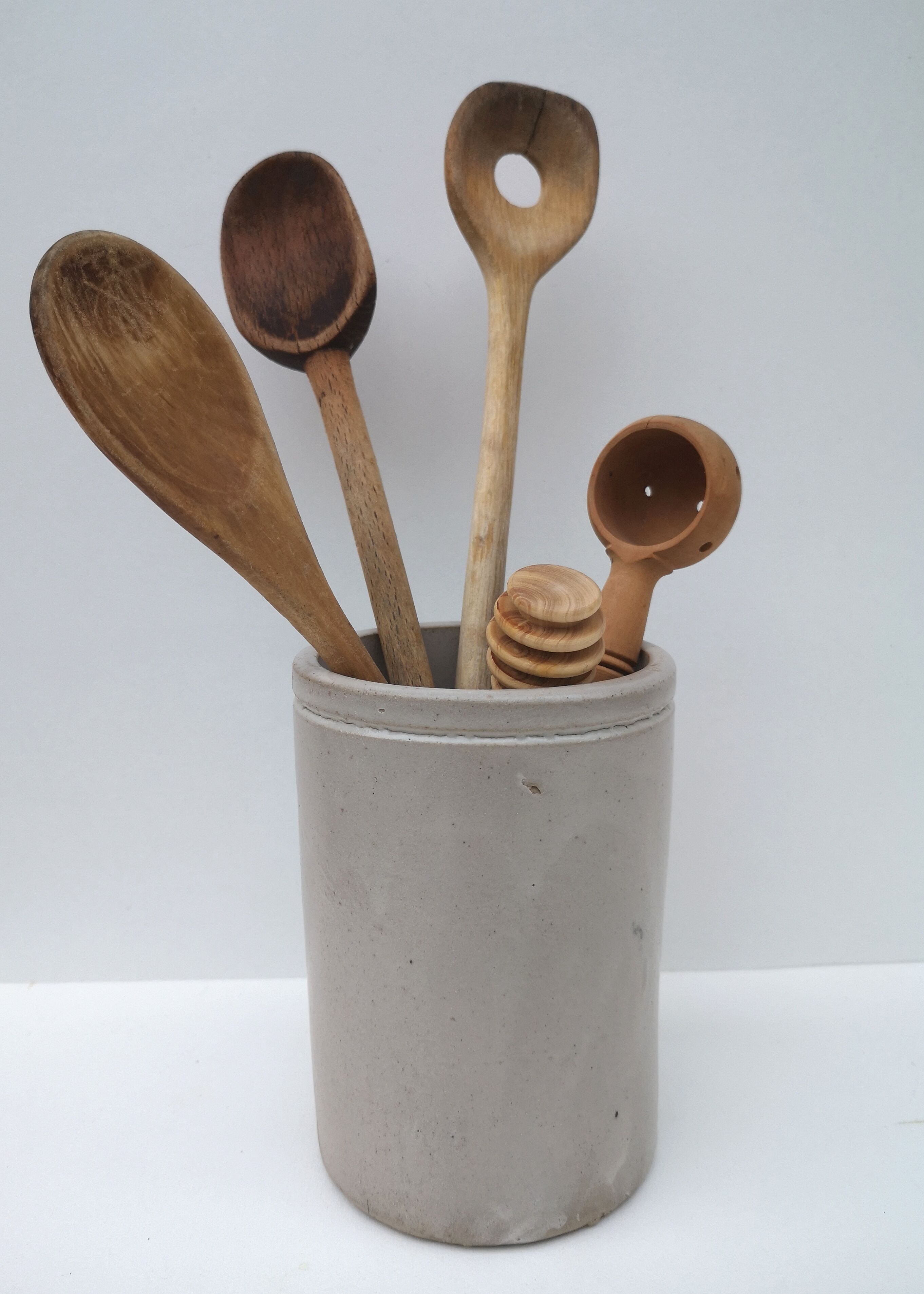 Old pot in glazed stoneware