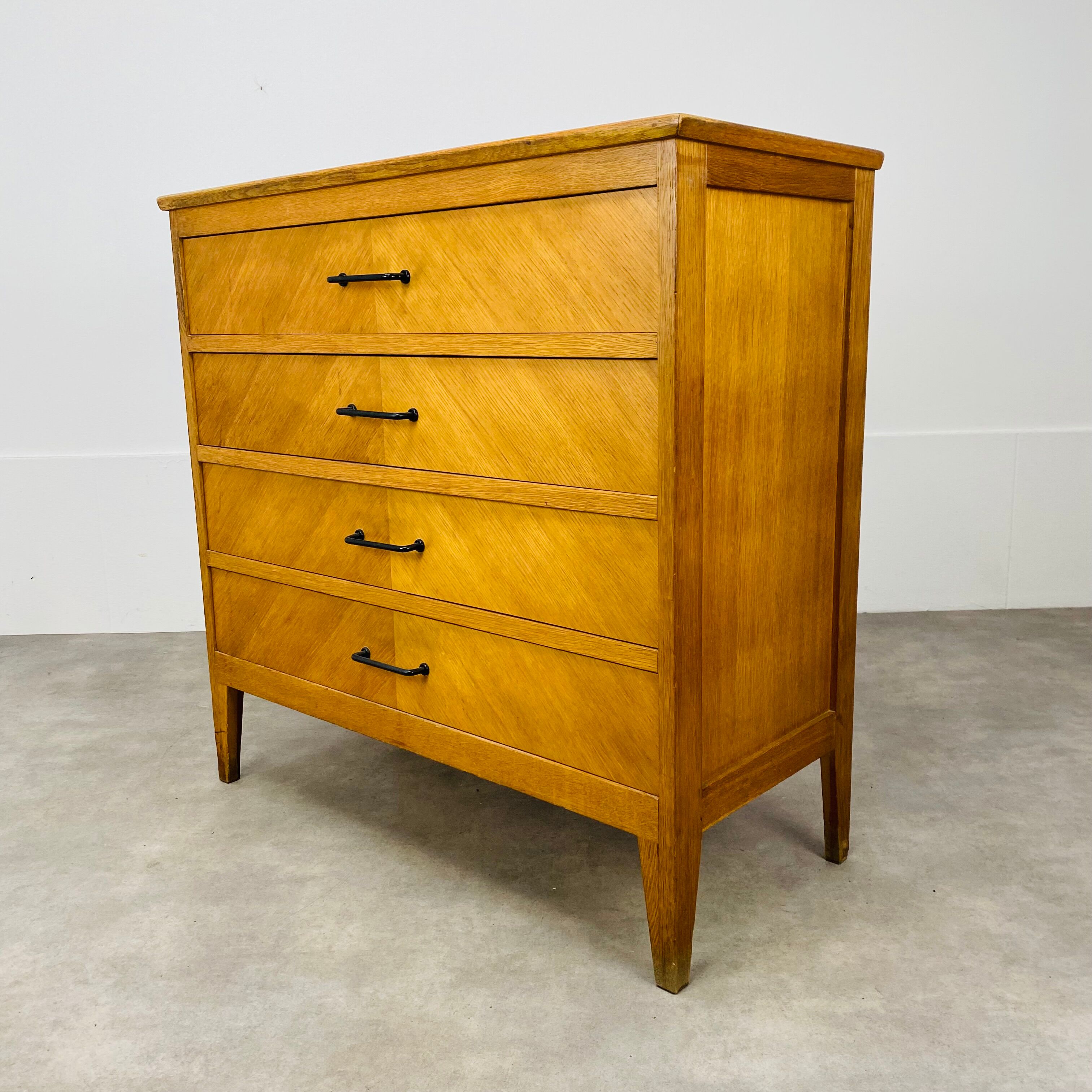 Vintage chest of drawers 50s blond wood
