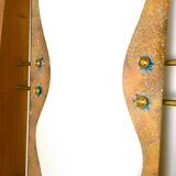 Cherry Veneer Entryway Coat Rack with Mirror, Italy