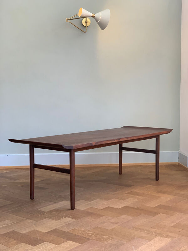 Grande table basse Palisander par Kurt Ostervig, Danemark années 1960