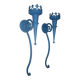 Pair of candle holders, blue torches