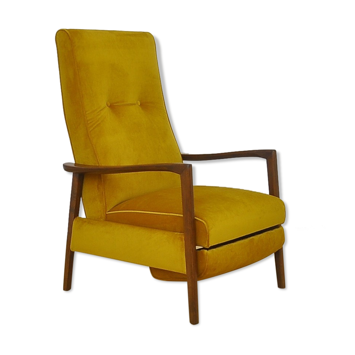 Mid-century armchair with folding footrest, 1960s
