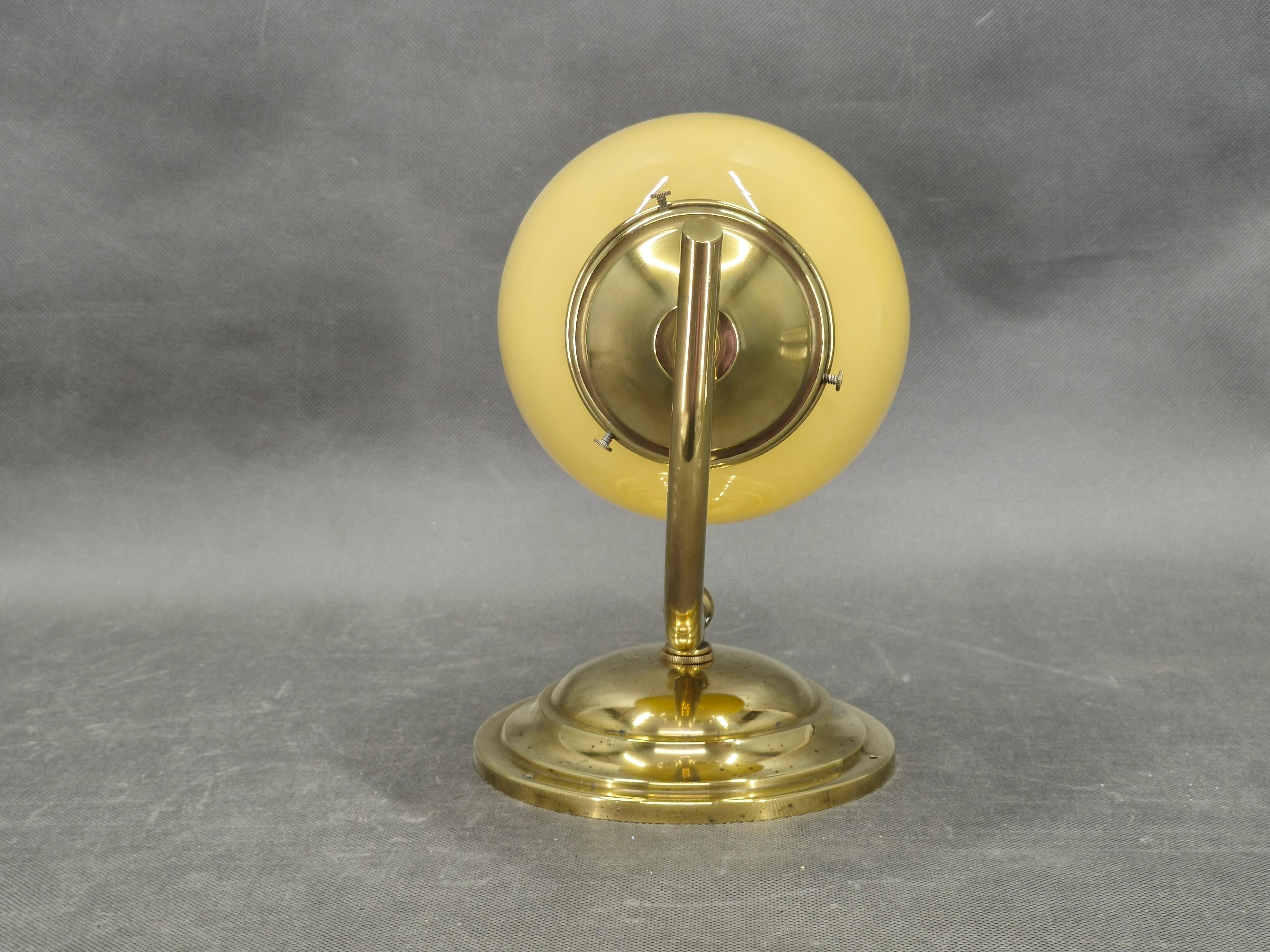 Czech Art Deco Brass and Champagne Glass Wall Light 1930s
