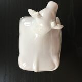 Porcelain cow butter dish