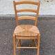 Louis Philippe solid blond wood and straw office chair