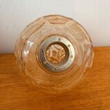 Lustre en teck verre irissé - 5 feux