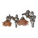 Pair of wall sconces, cherubs, angels, silvered