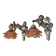 Pair of wall sconces, cherubs, angels, silvered