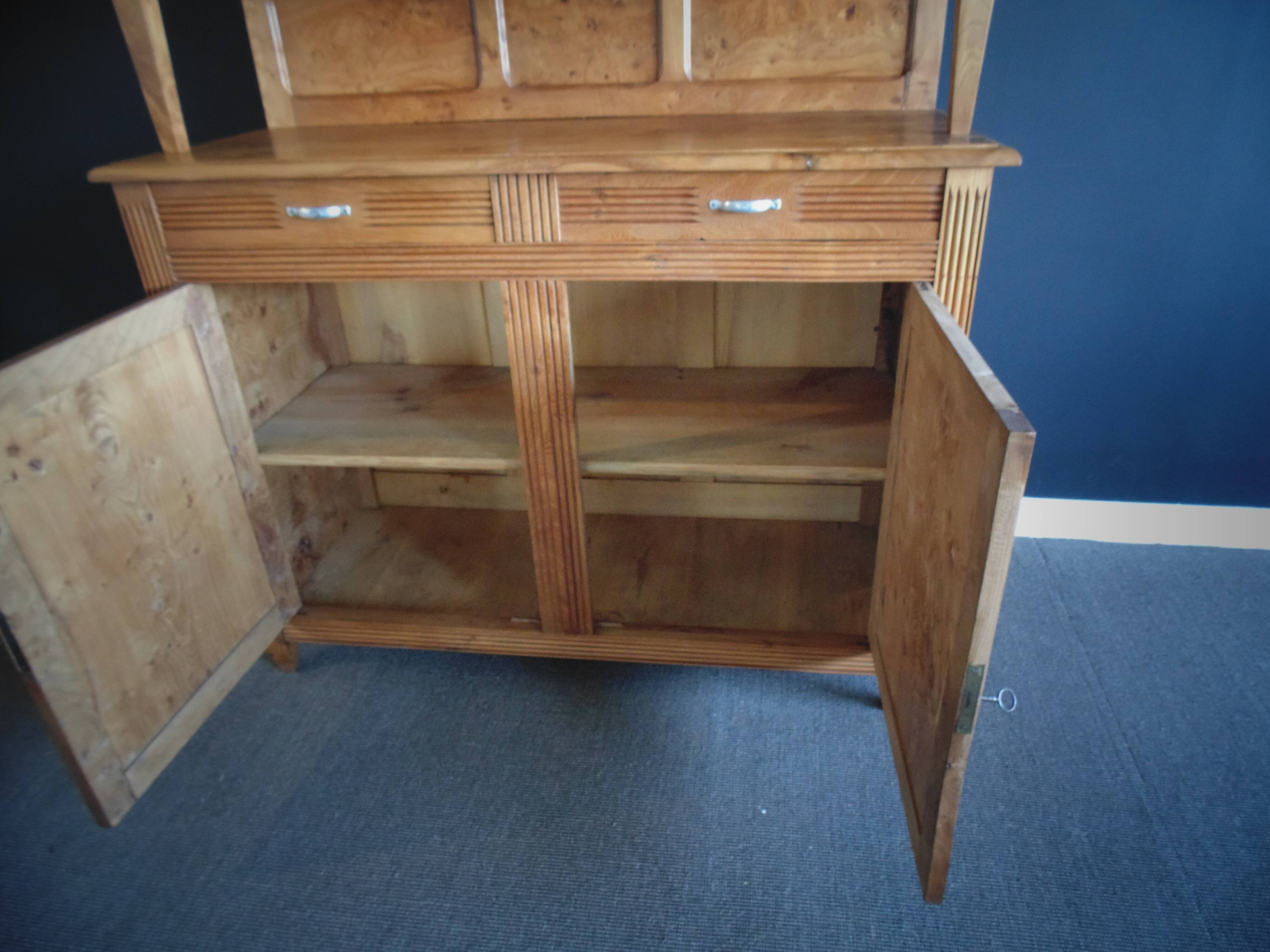 Two-body glass buffet in elm
