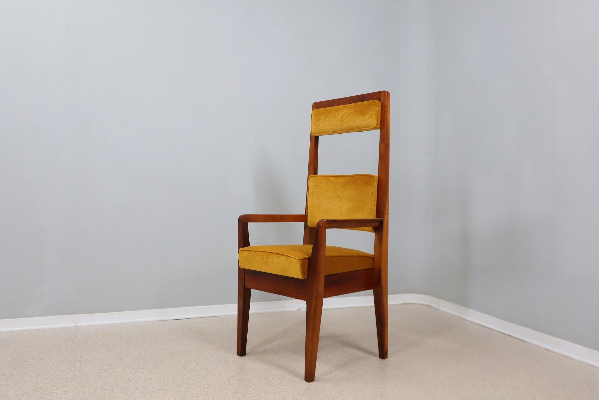 Mid century high back chair Italy 1950