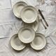 Set of 6 deep plates in old white and gold earthenware Moulin des loups Orchies ACC-6037