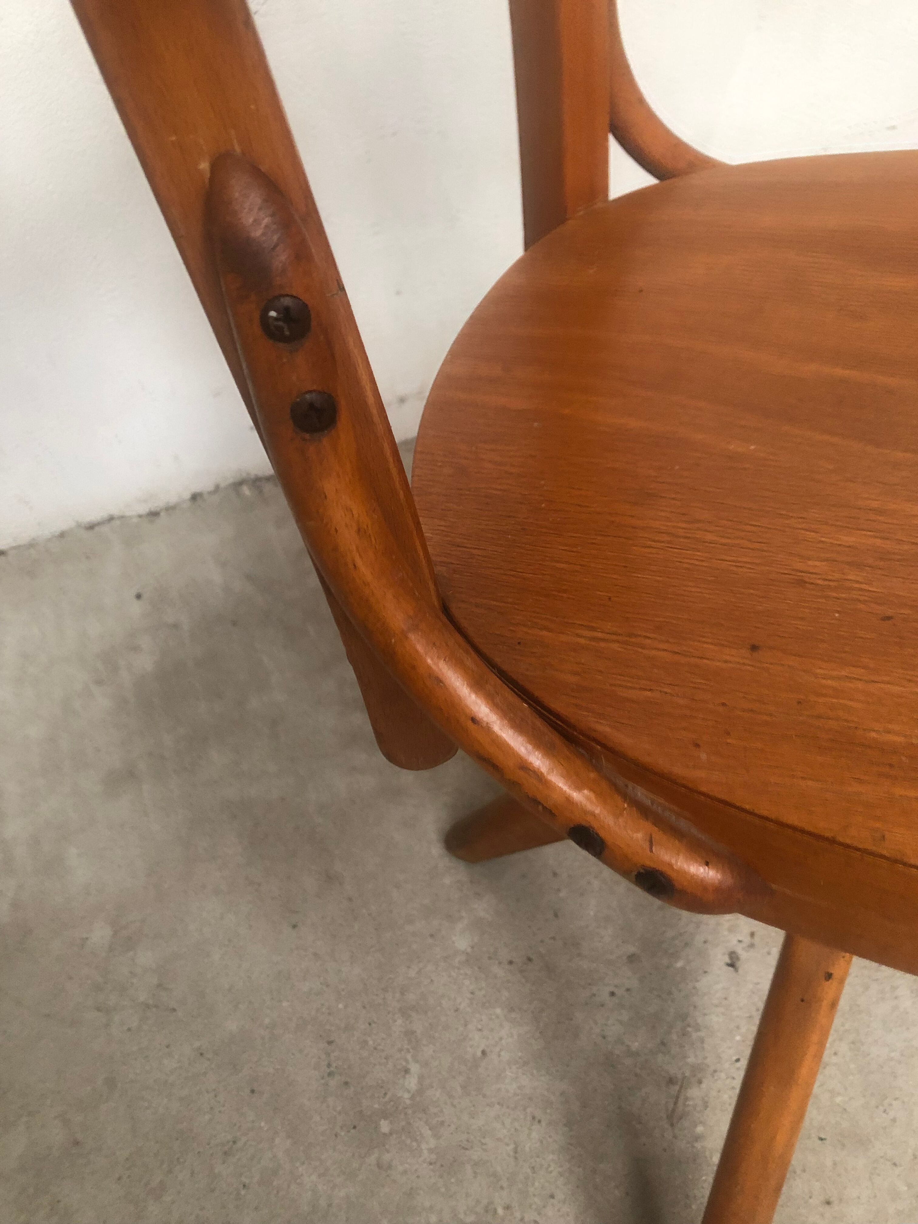 Office chair blond wood 50-60s vintage