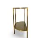 Table d'appoint italienne demi-hexagonale en laiton des années 1970.