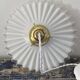 Vintage pendant light in serrated opaline