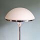 Modernist floor lamp in chrome metal and satin glass, 1960.