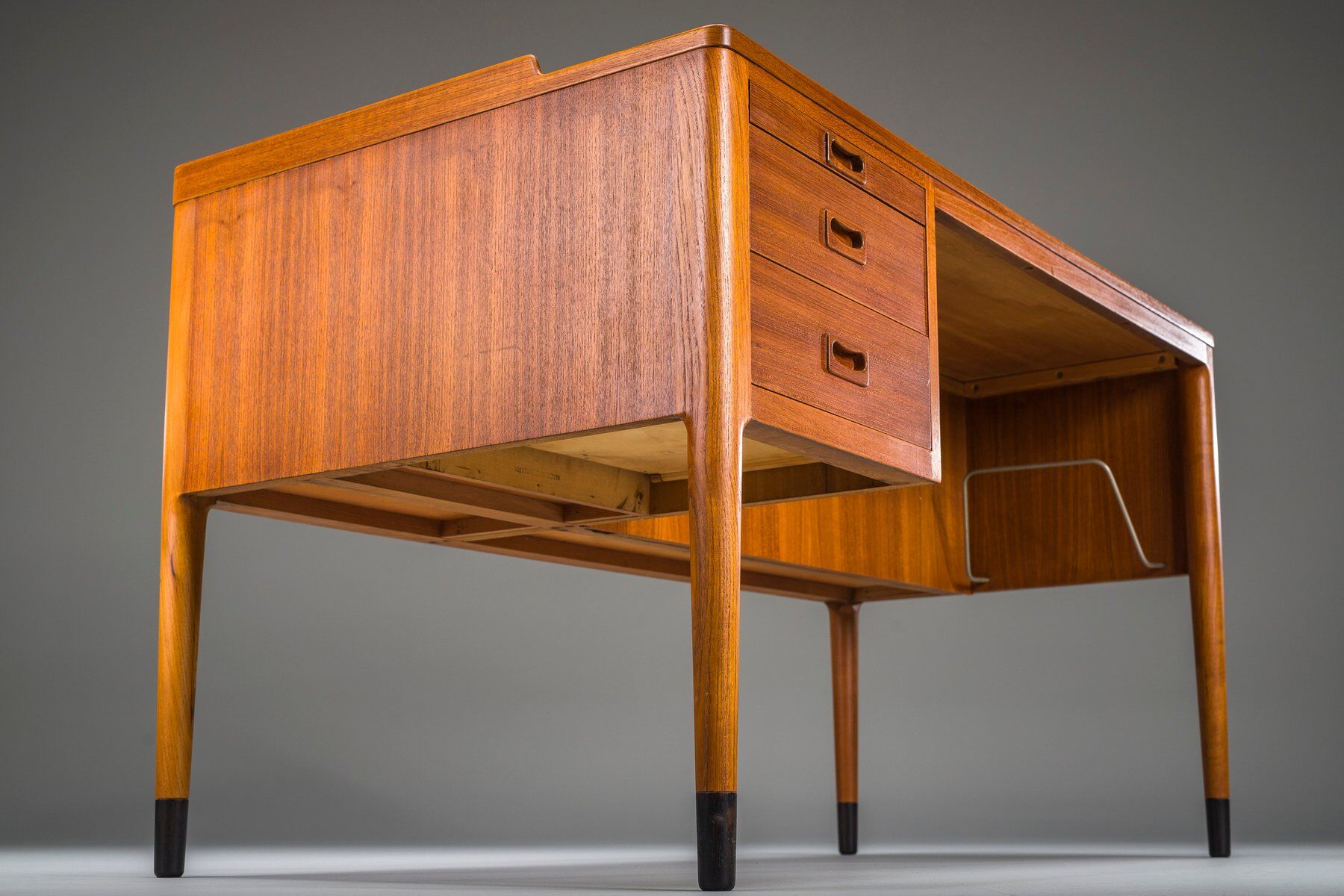 Scandinavian modern teak writing desk attributed to H. Brockmann Petersen for Poul M. Jessen, 1960s