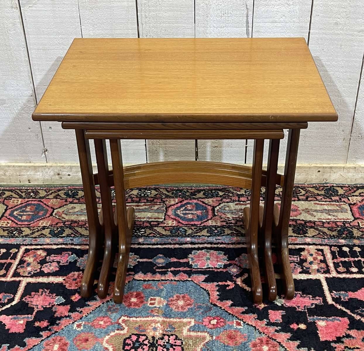 Set of 3 nesting tables GPLAN in teak from the 1970s.