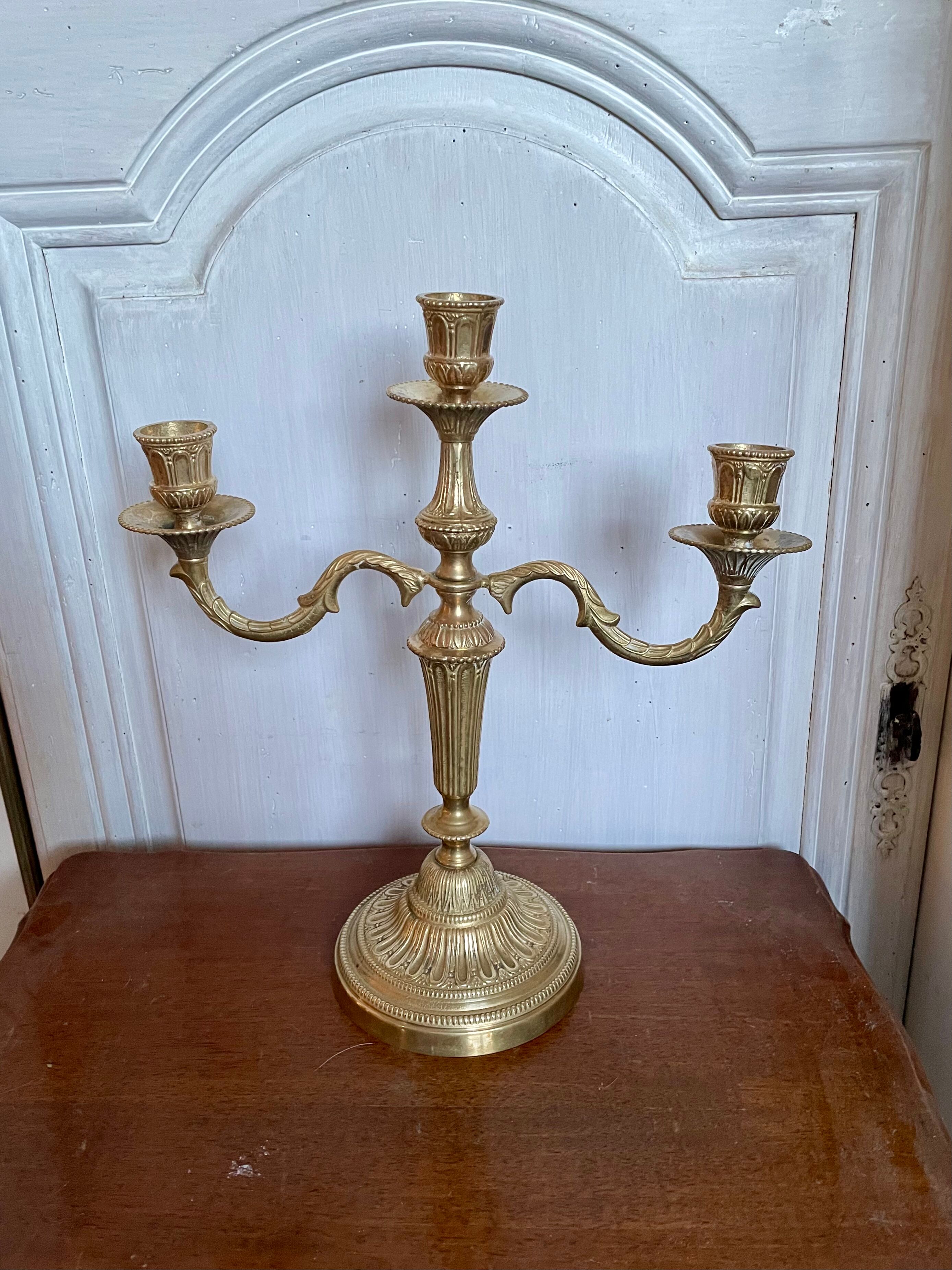 Old brass candlestick