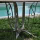 Sheet metal and iron garden table