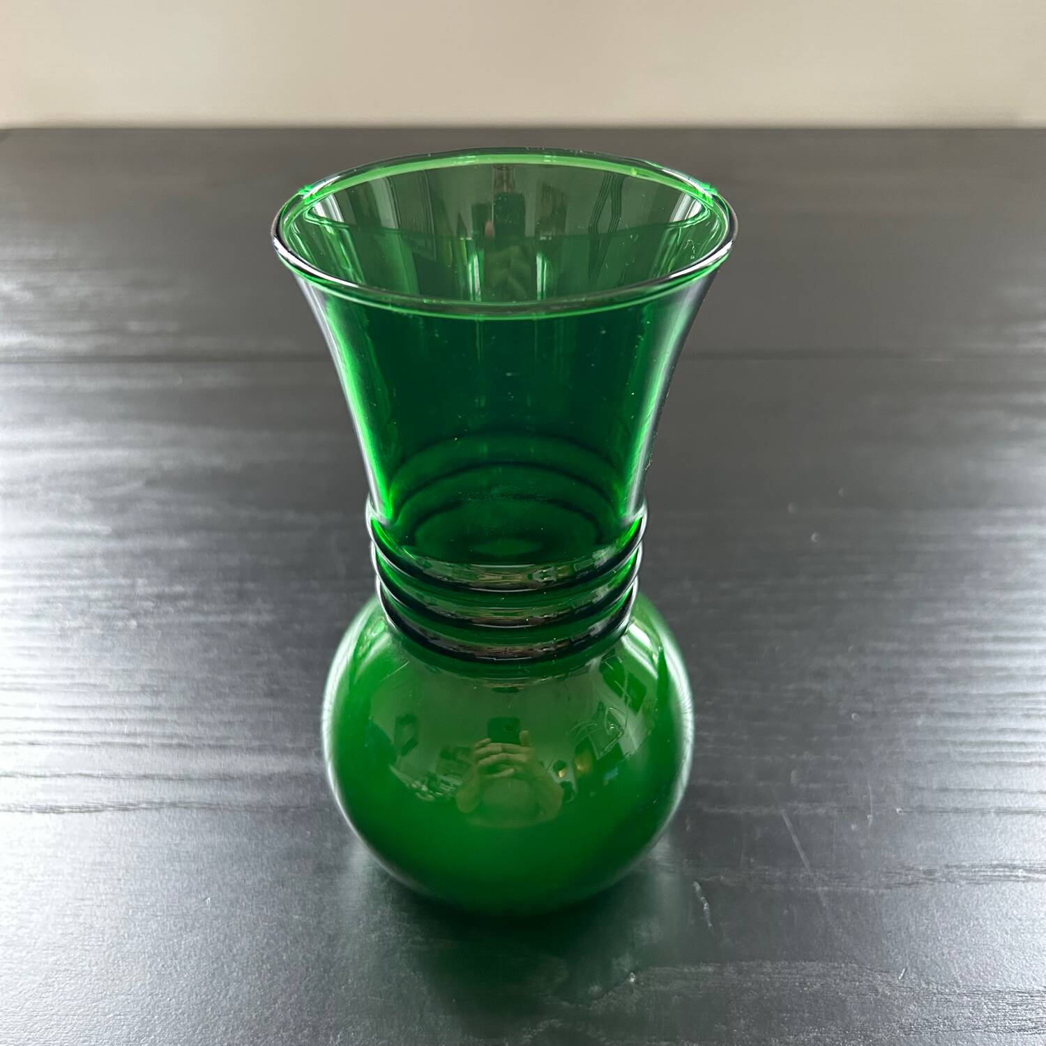 Green art deco style vase