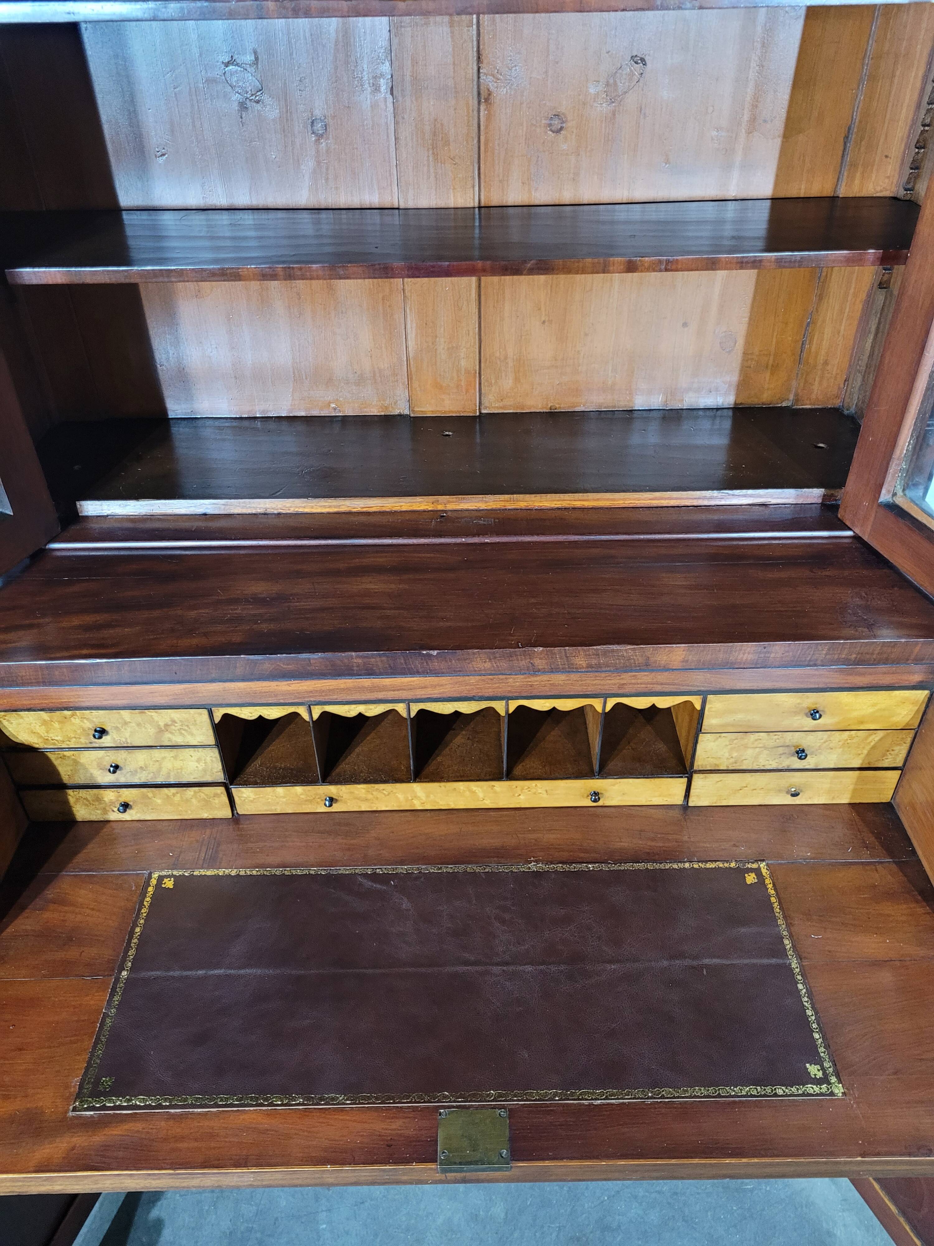 English mahogany desk bookcase