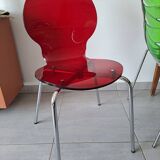 Vintage red plexi and chrome chair