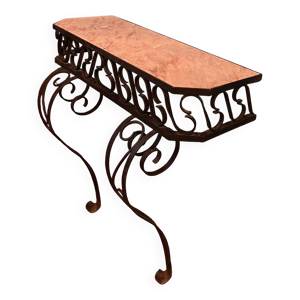 console en fer forgé - marbre