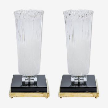 Paire de lampes en verre de Murano