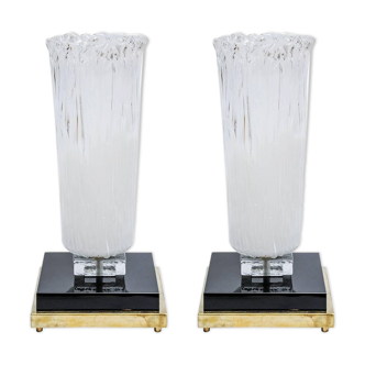 Pair of Murano glass lamps