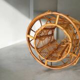 60s rattan pendant light